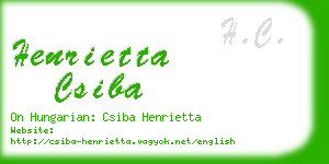 henrietta csiba business card